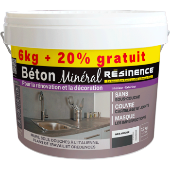 Béton Minéral 6kg + 20% gratuit Gris ardoise